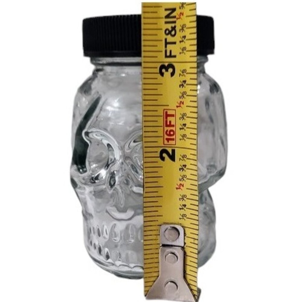 5 Skull Jars with Lids 4.5 oz Clear Glass - Picture 7 of 7